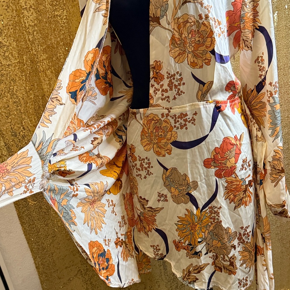 Blush Floral Long Sleeve Wrap Dress - Picture 3 of 11